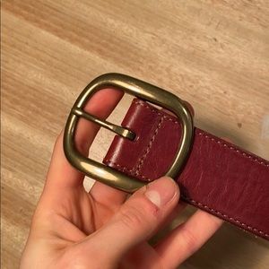 FOSSIL Women’s Red/Brown Leather Belt Medium